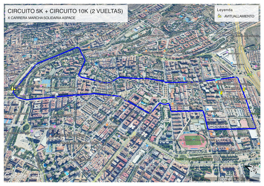 Plano circuito XI Carrera ASPACE Granada