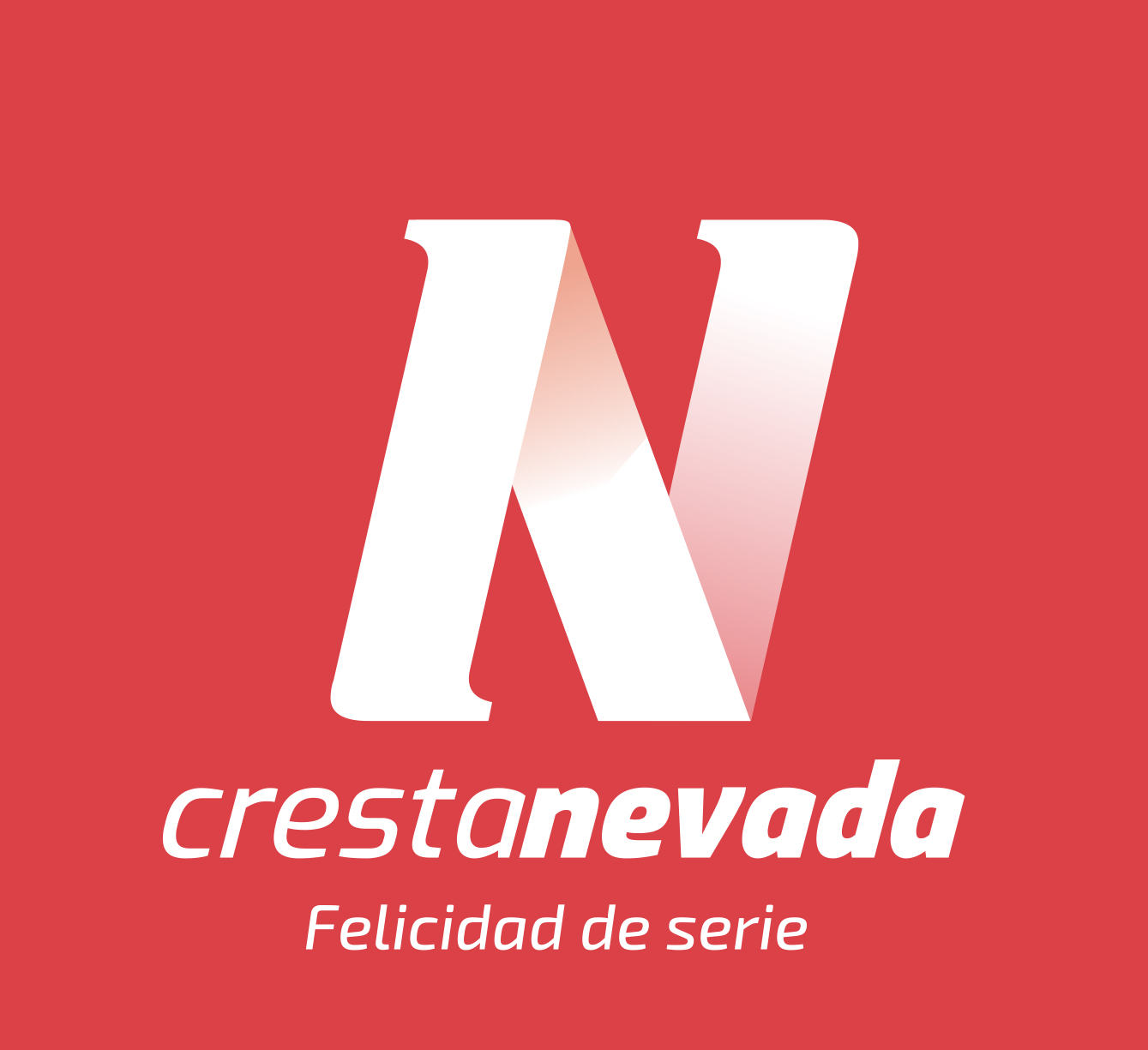 Logotipo Crestanevada debajo indica el texto "Felicidad de serie"